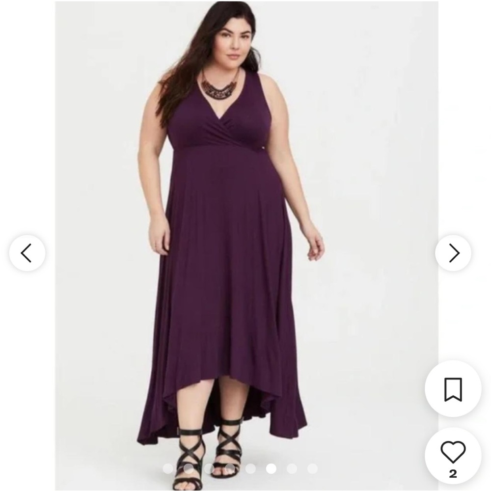 💜 Torrid Purple Maxi Jersey Hi-Lo Dress Size 1 💜